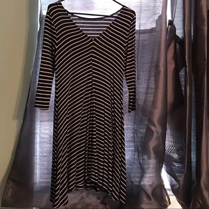 Navy and white stripe dress